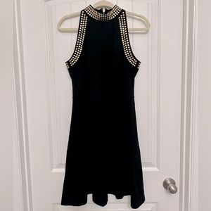 Black Michael Kors Dress with Gold Rhinestone Details- Size6